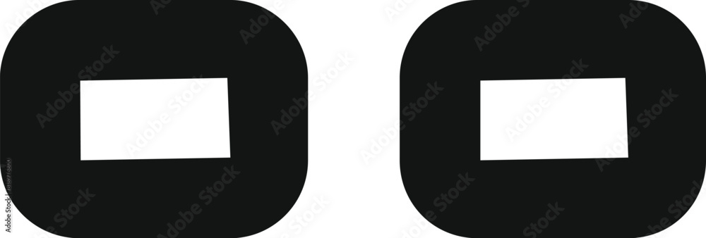Poster two simple black rectangles with inner borders, isolated on a clean white background