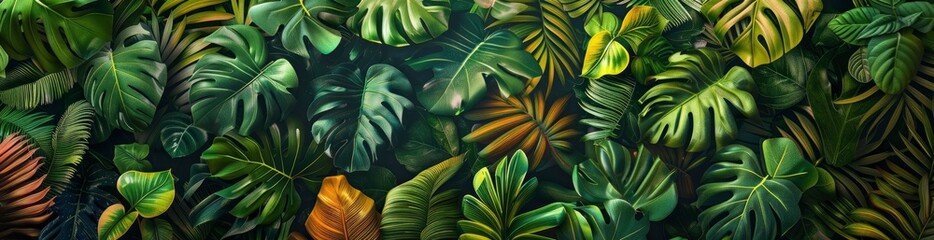 Abstract Tropical Rainforest Patterns. With Copy Space, Abstract Background