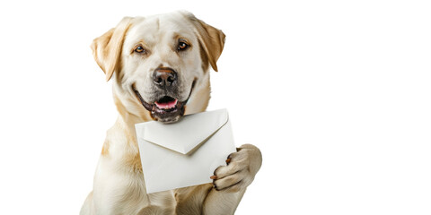 Adorable Labrador Retriever with Envelope