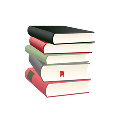 stack of books vector illustration on white isolated