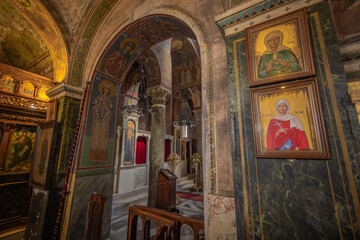 Athens, Greece, May 3rd 2024: Greek Orthodox Church in the center of Athens, Greece