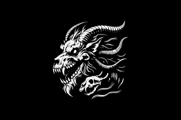 Fototapeta premium dark art skeleton mosnter bull vector design