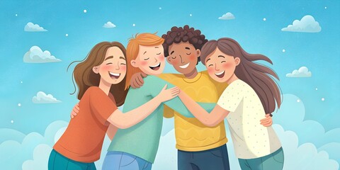 Friends Day, opening, illustration. best friends, best friend, girlfriend, letter to friends, favorite girlfriend, best friend