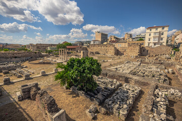Athens, Greece, May 5th 2024: Ancient Library of Hadrian in Athens, Greece