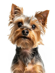 Close-Up Portrait of a Yorkshire Terrier with Adorable Expression.