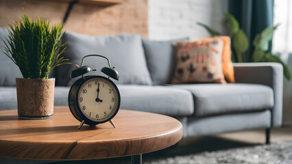 clock on the couch