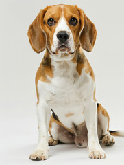 Charming Beagle Puppy in Studio Portrait