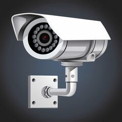 Cctv camera icons vector image