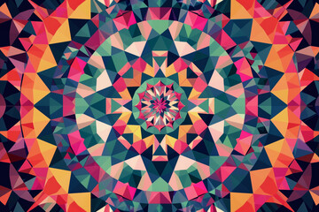 Abstract Polygonal Kaleidoscope: Colorful and Symmetric Design Composition