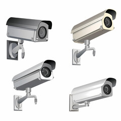Cctv camera icons vector image