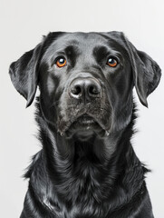 Calm Black Labrador in Studio Photography.