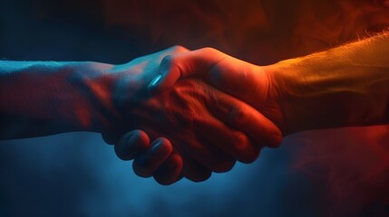 art of negotiation and agreement in a full ultra HD image of a handshake, highlighting the importance of compromise and mutual understanding