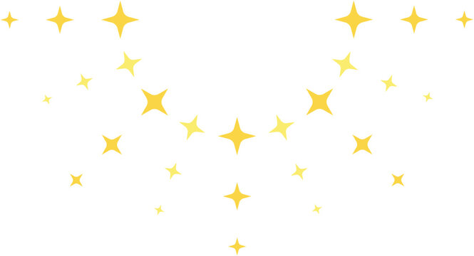 Super stars shine decoration half round flat illustration