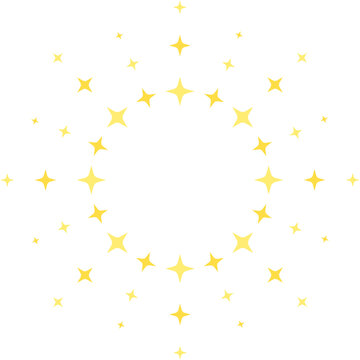 Sharp shine stars circle frame flat illustration