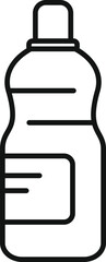 Simplistic black line drawing of a reusable plastic water bottle, isolated on a white background