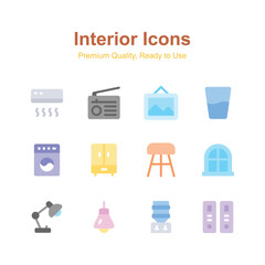 Interior icons set in trendy style, ready to use in web, mobile apps
