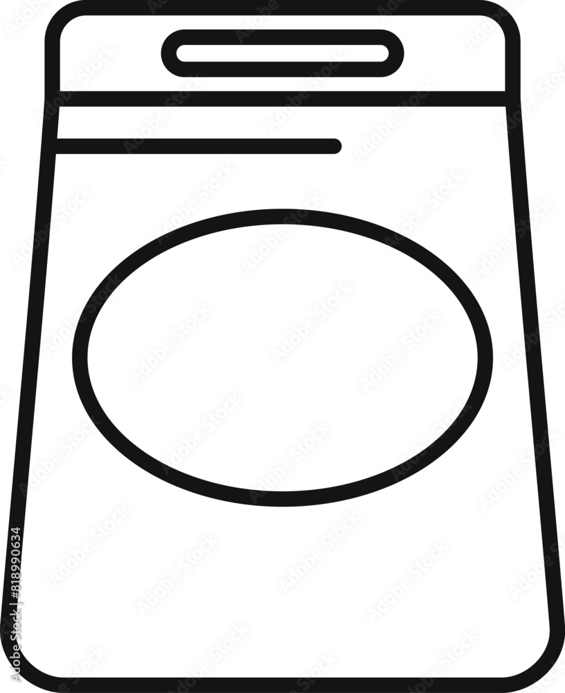 Poster vector outline of an empty packet, ideal for brand mockups and design