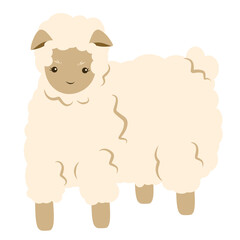 Qurban animal sheep. Cute cartoon sheep.