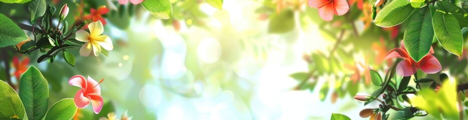 Abstract Summer Floral Wreath Background. With Copy Space, Abstract Background