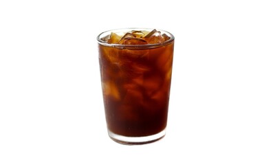 Americano ice coffee on white background with isolated style.ready for drink.