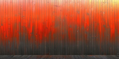 Wooden Floor With Red and Yellow Background. Generative AI