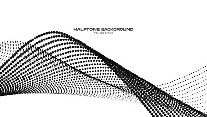 Abstract halftone wave pattern background for backdrop or wallpaper
