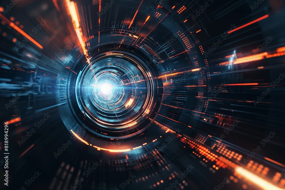 Wall mural abstract futuristic tech background by generative ai