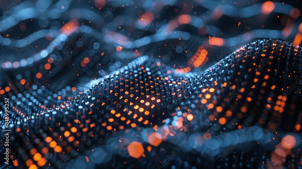 Poster cybersecurity software detecting digital intrusions, close-up, realistic texture, in a data protecti