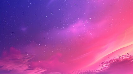 Gradient purple and pink sky in night stars