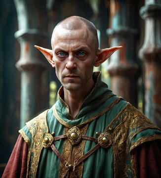 Vintage-Inspired Realistic Illustration of Gasping Male Monk in Action Gen AI