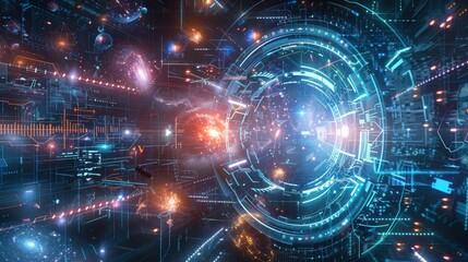 Obraz premium A canvas of futuristic technology concepts