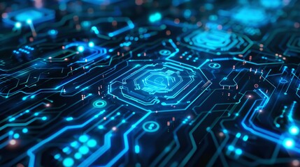 Obraz premium A futuristic blueprint of interconnected systems