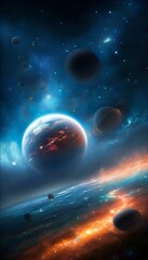 Die kosmische Landschaft. Hintergrund für das Design 2.