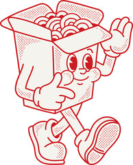 Noodles Retro Character Illustration