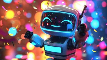 Robot celebration birthday