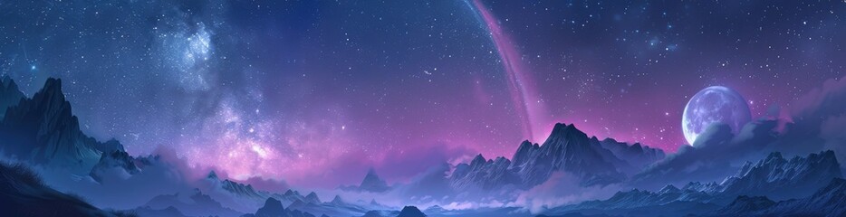 Obraz premium Abstract Designs Inspired By Summer Night Skies. With Copy Space, Abstract Background