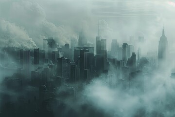 Cityscape Shrouded in Smog