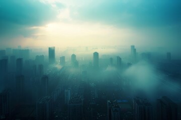 Cityscape Shrouded in Smog