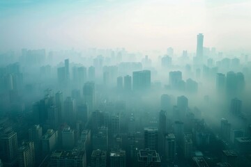 Fototapeta premium Cityscape Shrouded in Smog