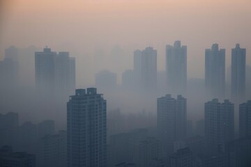 Cityscape Shrouded in Smog