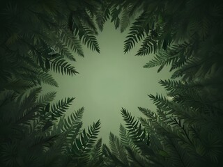 Green background with leaves and a star in the middle, representing nature and beauty