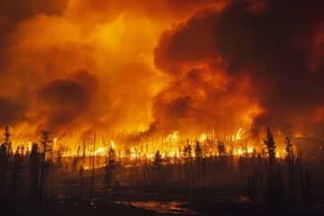 Obraz premium Forest Fires and Smoke