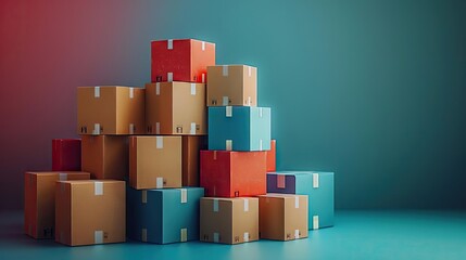 A stack of cardboard boxes of various sizes.