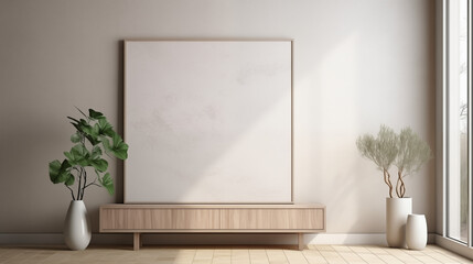 Contemporary Living Room with Large Frame and Plants