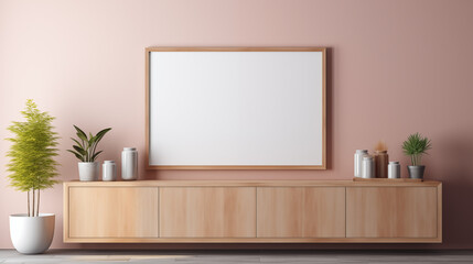 Stylish Minimalist Kitchen with Pink Wall