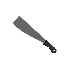 heavy machete flat design vector illustration isolated on white background. Melee weapon of hunter in jungle. Combat weapon blades. Trapper sword and hunter knife blades.