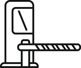 Black and white vector icon of a parking lot barrier gate, suitable for signage and apps