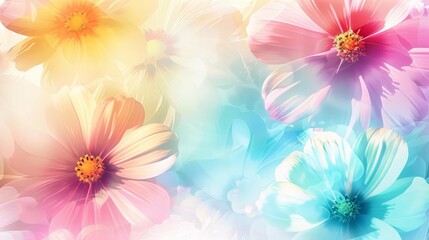 soft pastel flower blurred style design illustration