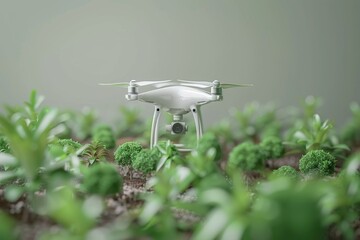 Drone farming view data advanced agriculture tech innovation collection modern farm structured crop management robot smart farming.