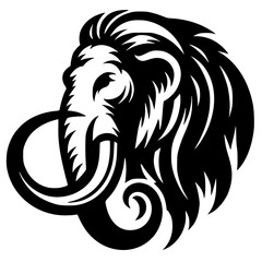 Silhouette of a mammoth head